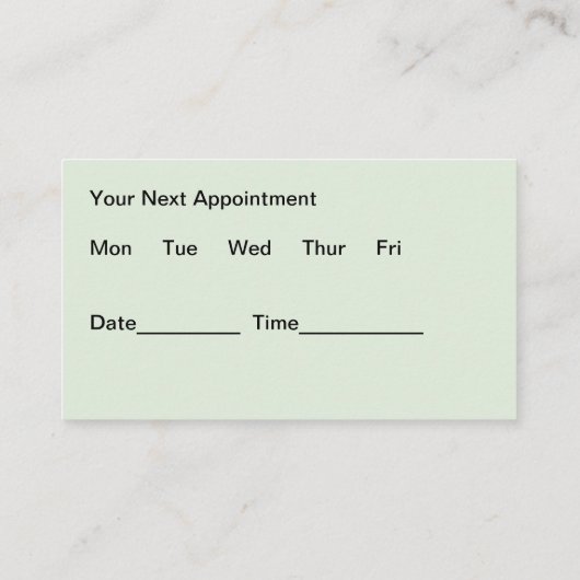 医療用名刺 予約カード (裏面)