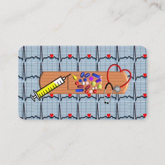 医療用名刺EKGストリップ 名刺 (正面)
