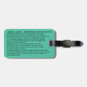 医療用呼吸器CPAPマ運シンオン ラゲッジタグ (裏面横)