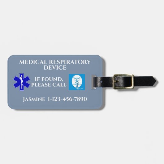 医療用呼吸器CPAPマ運シンオン ラゲッジタグ (正面横)