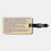 医療用呼吸器CPAPマ運シンオン ラゲッジタグ (裏面横)