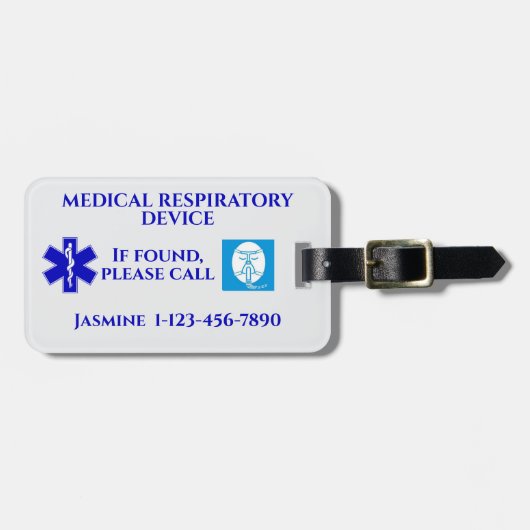 医療用呼吸器CPAPマ運シンオン ラゲッジタグ (正面横)