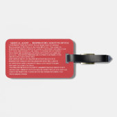 医療用呼吸器CPAPマ運シンオン ラゲッジタグ (裏面横)