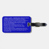 医療用呼吸器CPAPマ運シンオン ラゲッジタグ (裏面横)