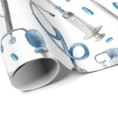 医療用品の水の色のシームレスなパターン ラッピングペーパー (ロールコーナー)