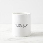 医療用心拍数聴診器ベクターTシャツデザイン_ コーヒーマグカップ (中央)