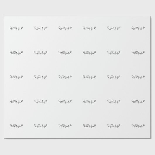 医療用心拍数聴診器ベクターTシャツデザイン_ ラッピングペーパー (フラット)