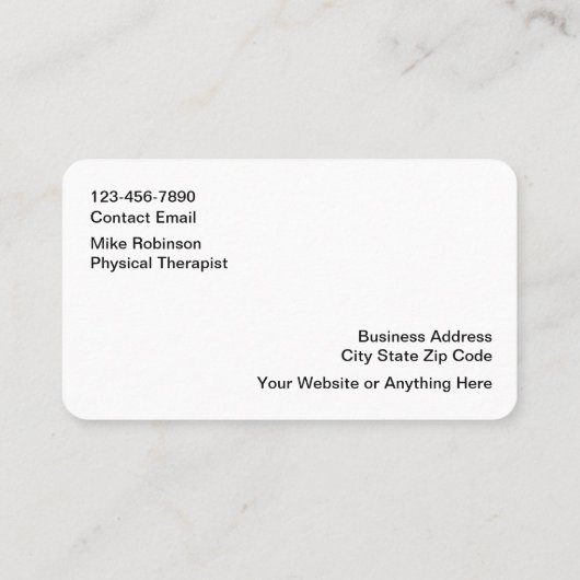 医療用物理セラピスト名刺 名刺 (裏面)