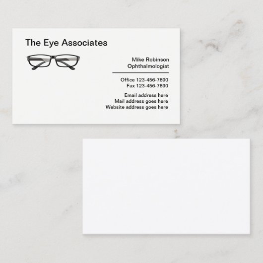 医療用眼科医ビジネスカード 名刺 (正面/裏面)