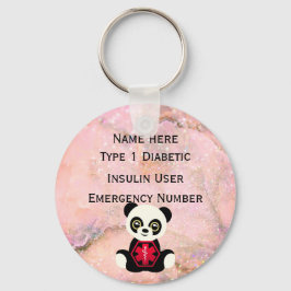 医療用糖尿病パーソナライズされたID警告タイプ1または2 キーホルダー