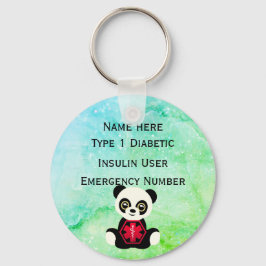 医療用糖尿病パーソナライズされたID警告タイプ1または2 キーホルダー