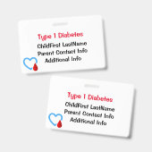 医療用緊急糖尿病認識度 バッジ (正面＆裏面)