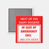 医療用緊急通報磁石 マグネット (正面/裏面)