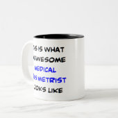 医療用線量計素晴らし算器 ツートーンマグカップ (正面左)