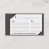 医療用聴診器とグレーのクリップボード 予約カード (裏面)