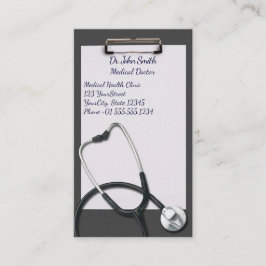医療用聴診器とグレーのクリップボード 予約カード