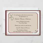 医療用聴診器タン卒業招待状 招待状 (正面)