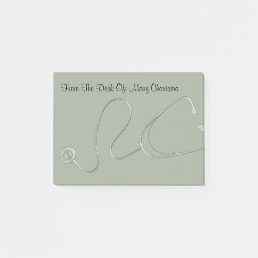 医療用聴診器テーマのポストノート ポストイット (正面)