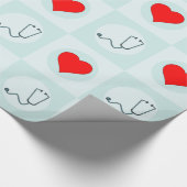 医療用聴診器ナース又はドクターパターン贈与 ラッピングペーパー (角)