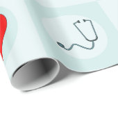 医療用聴診器ナース又はドクターパターン贈与 ラッピングペーパー (ロールコーナー)