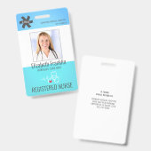 医療用聴診器ブルーグリーン勾配ナース バッジ (正面＆裏面)