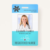 医療用聴診器ブルーグリーン勾配ナース バッジ (正面)