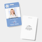 医療用聴診器ブルー旅行ナース バッジ (正面&裏面)