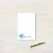 医療用聴診器ホワイトティール(緑がかった色)ハート ポストイット (デスク上)