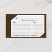 医療用聴診器付き茶色のクリップボード 予約カード (裏面)