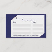 医療用聴診器付き青いクリップボード 予約カード (裏面)