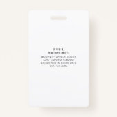 医療用聴診器編集可能ティール(緑がかった色)医師 バッジ (裏面)