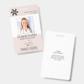 医療用聴診器赤面ピンク旅行ナース バッジ (表裏)