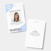 医療用聴診器 編集可能な青色 ボランティア バッジ (正面＆裏面)