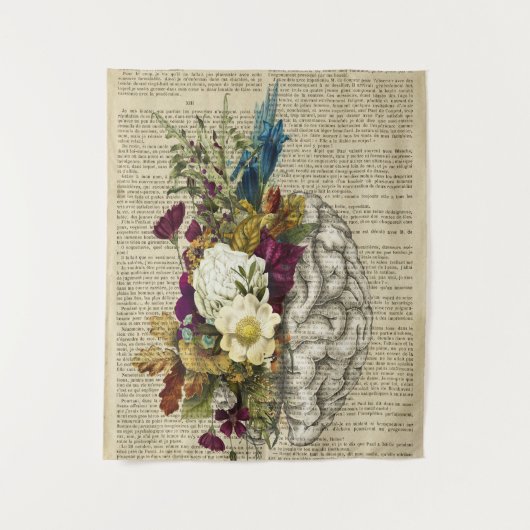 医療用花の脳の解剖学ポスター タペストリー (正面)