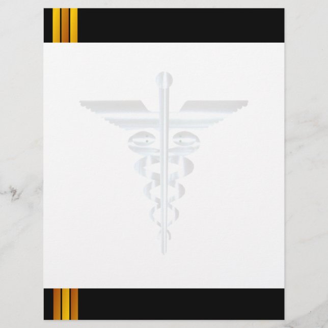 医療用記号Asclepius Caduceus透かし文字 (正面)