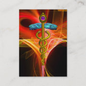 医療用金ゴールドカドゥセウス黄赤光波 名刺 (裏面)