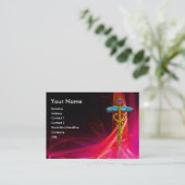 医療用金ゴールドカドゥセウス、赤ピンク紫の光波 名刺 (スタンド正面)