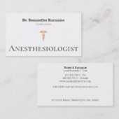 医療用金ゴールド灰白色麻酔科医 名刺 (正面/裏面)