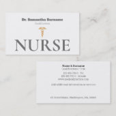 医療用金ゴールド灰色白ナース 名刺 (正面/裏面)
