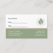 医療用鍼治療アポイントメントカードテンプレート 予約カード (正面)