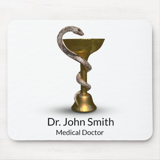 医療用青銅製スネークボウル衛生方白銅製 マウスパッド (正面)