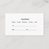 医療用静脈センター 予約カード (裏面)