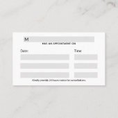 医療用3Dシルバーカドゥセウス十字赤 予約カード (裏面)