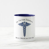 医療用Caduceus Blue Symbol Personalized Mug マグカップ (中央)