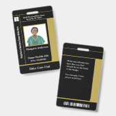 医療病院の作業者ID識別カード バッジ (表裏)