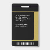 医療病院の作業者ID識別カード バッジ (裏面)