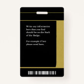 医療病院の作業者ID識別カード バッジ (裏面)