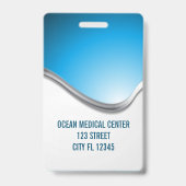 医療病院の従業員名写真ID バッジ (裏面)