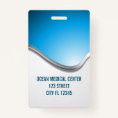 医療病院の従業員名写真ID バッジ (裏面)