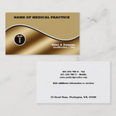 医療病院黒色金ゴールドチックカデスタイリッシュウス 名刺 (正面/裏面)